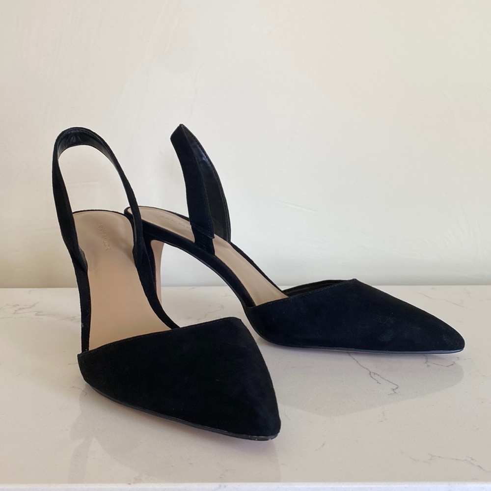 Ann Taylor NWOT Black Suede Minimalist Stiletto Heel